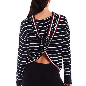 Tommy Hilfiger Cross Back Stripped Thin Hoddie